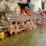पहूज नदी तट पर वैदिक मंत्रोच्चार के बीच मनाया गया श्रावणी पर्व