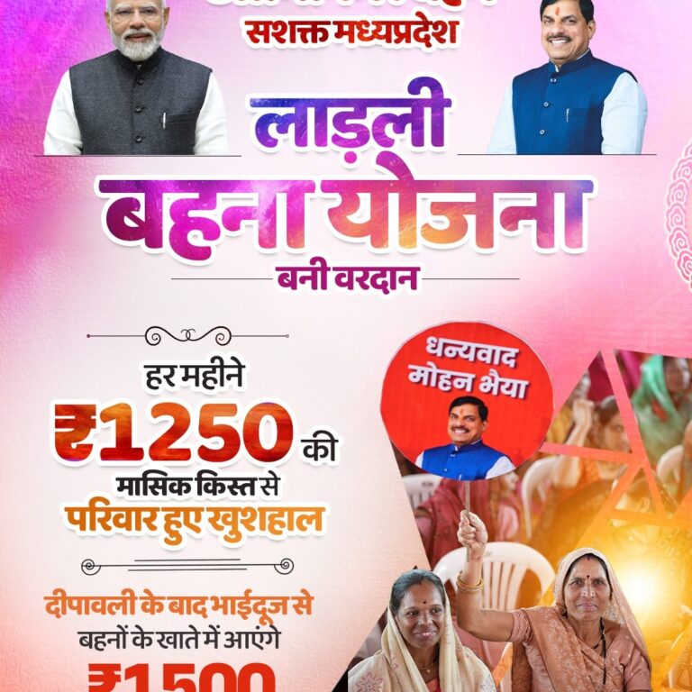 ChatGPT said: 📰 "लाड़ली बहना योजना" से मध्यप्रदेश की बहनों को मिला आर्थिक सशक्तिकरण